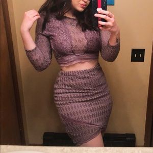 Purple lace two piece set